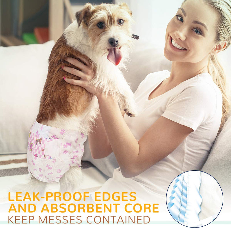 Dono Disposable Pet Diapers for Female Dogs 2019 Super Absorbent and Soft Heating and Pee Diapers Liners S Including 16PCS Puppy Diapers for Dogs and Cats S 16count(13"-17") - PawsPlanet Australia