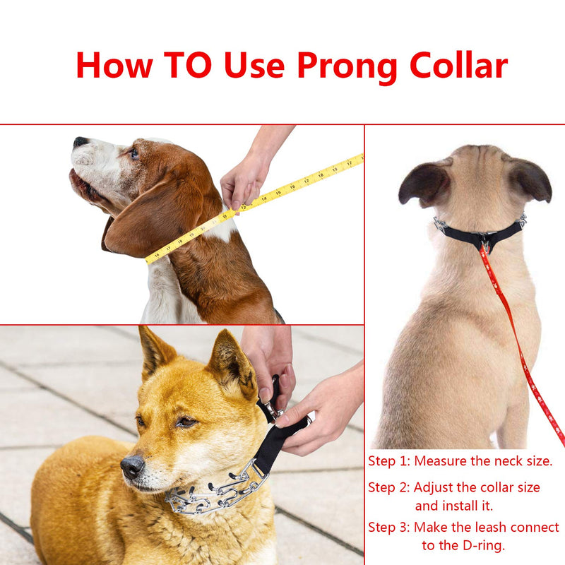 Aheasoun Prong Collars for Dogs, Choke Collar for Dogs, Adjustable Stainless Steel Links with Rubber Tips High Strength Quick Release Metal Buckle for Small Dogs (Small, 2.5mm, 14-Inch) Small, 2.5mm, 14-Inch - PawsPlanet Australia