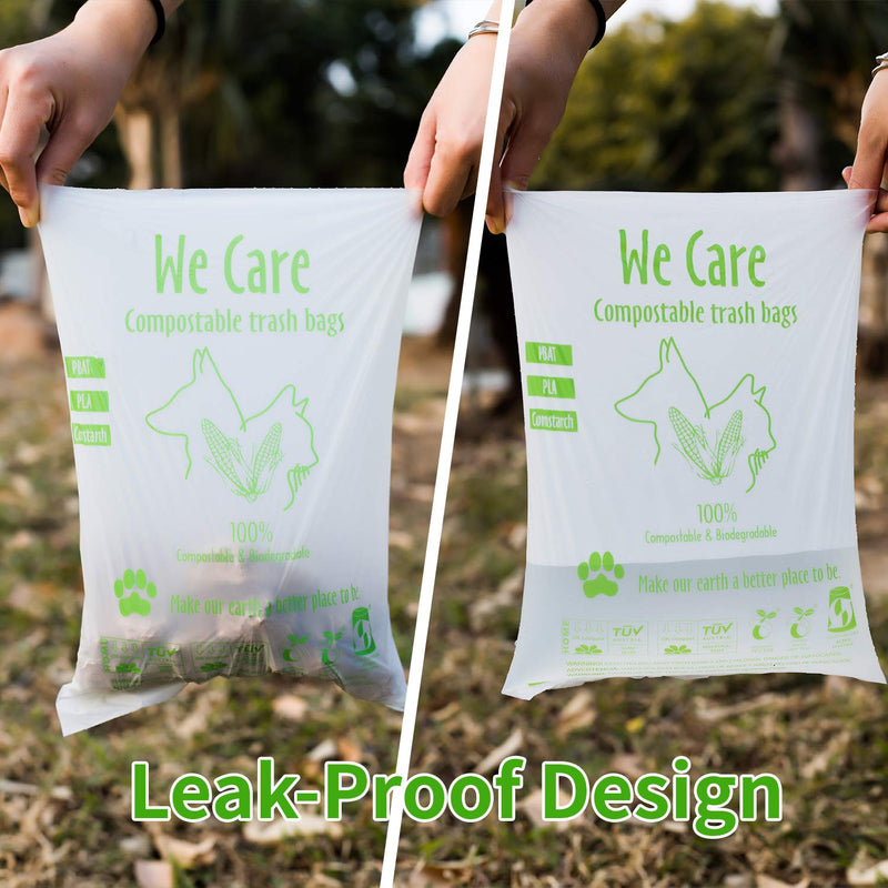 [Australia] - AYLY Compostable Poop Bags Unscented, Dog Poop Bags Biodegradable Eco Friendly, 180 Counts Leak-Proof Doggy Poo Bags, Large Degradable Doggie & Cat Poop Bags Refills Holder Dispenser for Leash. 180bags 