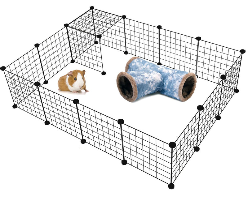 LeerKing Guinea Pig Hanging Tunnel Small Animal Hideout Toy Washable Canvas Cage Hanging Tube for Rats Ferret Gerbil Sugar Glider Chinchilla Medium Blue - PawsPlanet Australia