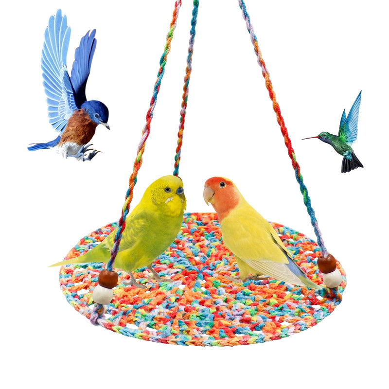 Bird Swing Toys, Hanging Bird Parrot Hammock, Colorful Cotton Bird Perch Stand, Bird Cage Accessories for Parakeet Cockatiel Conure Lovebird Budgie - PawsPlanet Australia