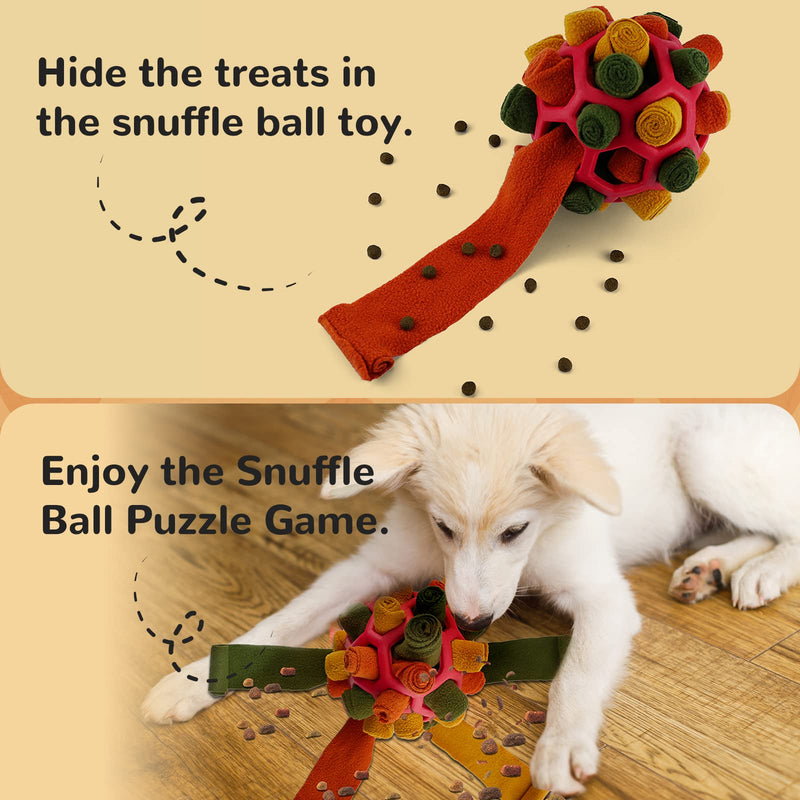 Larimuer Snuffle Ball for Dogs, Sniffing Carpet Snuffle Toy Interactive Dog Toy Portable Pet Snuffle Ball Toy for Small Medium Dogs Pet (Red and Black) Red and Black - PawsPlanet Australia