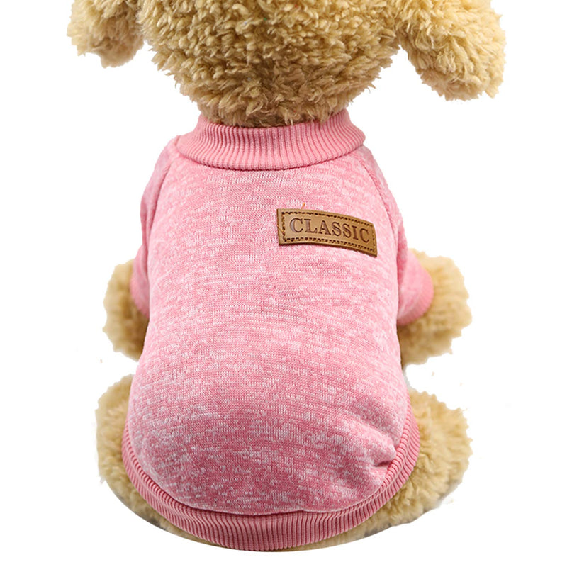 [Australia] - SATINIOR 4 Pieces Winter Pet Clothing Puppy Classic Warm Sweater Thick Puppy Coat Puppy Knitwear Clothes（M 