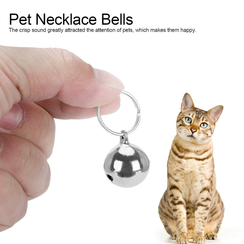 2 Pcs Rustproof Copper Bells Extra Loud Pair of Cat and Dog Wearable Bells Collar Charm Bells for Protecting Birds and Wildlife Silver - PawsPlanet Australia