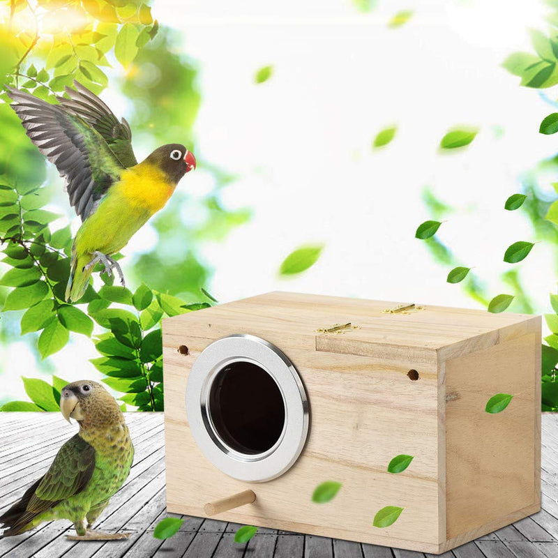 ZYYRT Bird Breeding Box Parakeet Nest Box Budgie Cage Wood House for Parrot, Lovebirds, Parrotlets Mating Box(7.8”x4.8”x4.8”) - PawsPlanet Australia