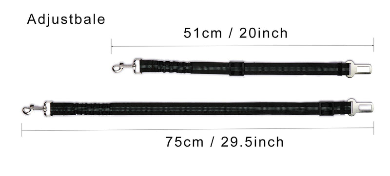 [Australia] - TOOAVIL Heavy Duty Bungee Dog Leash for Medium Large Breed Dogs, Short Dog Leash with a Adjustable Dog Car Seat Belt 