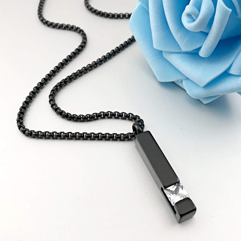 Birthstone Cuboid Locket Urn Necklaces for Ashes Cremation Jewellery Urns for Human Ashes Memorial Urn Keepsake Pendant April - PawsPlanet Australia
