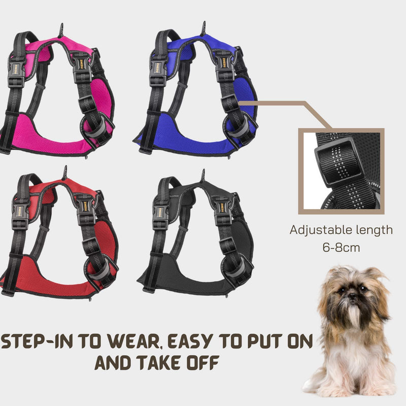 ZHEBU No Pull Dog Harness Reflective, Walking Dog Harness with Easy Control Handle, Over The Head Dog Harness with 2 Leash Clips, Adjustable Soft Padded Dog Vest (Black, S) Black S（Neck:13-19"；Chest:15-20"） - PawsPlanet Australia