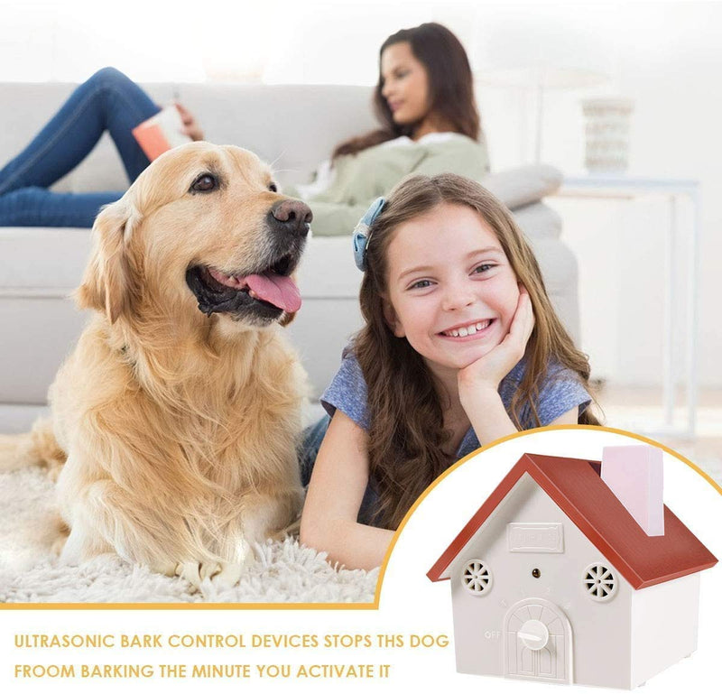 AUBNICO Bark Control Devices, Outdoor Ultrasonic Bark Deterrent for Dogs Birdhouse Bark Stopper with 3 Levels Hidden Anti-Barking Device Pet Trainer with 50 Ft Range Safe RED-NEW - PawsPlanet Australia