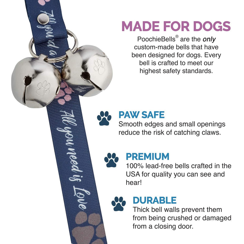 PoochieBells The Original Dog Potty Training Doorbell for Puppy & Dog Housebreaking and training, Classic Collection, Made in USA All You Need is Love and a Dog - PawsPlanet Australia