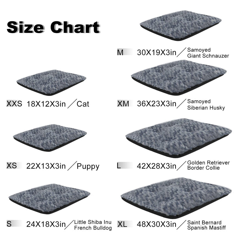 Furrybaby Dog Bed Mat Soft Crate Mat with Anti-Slip Bottom Machine Washable Pet Mattress for Dog Sleeping 18 Inch (Pack of 1) Drak Grey Mattress - PawsPlanet Australia