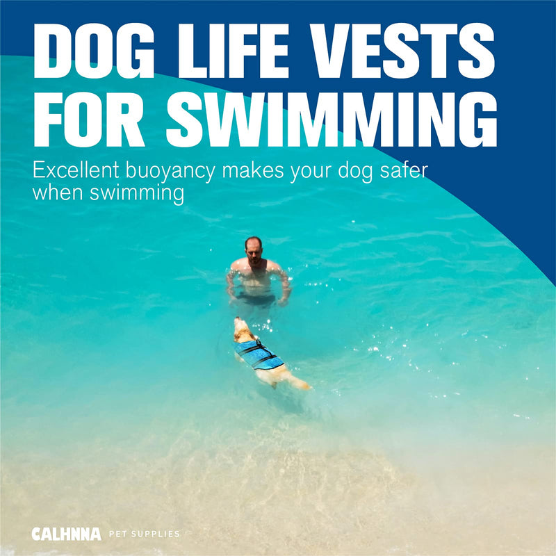 CALHNNA Dog Life Jacket for Small Medium Large Dogs Life Vests for Swimming and Boat Blue - PawsPlanet Australia