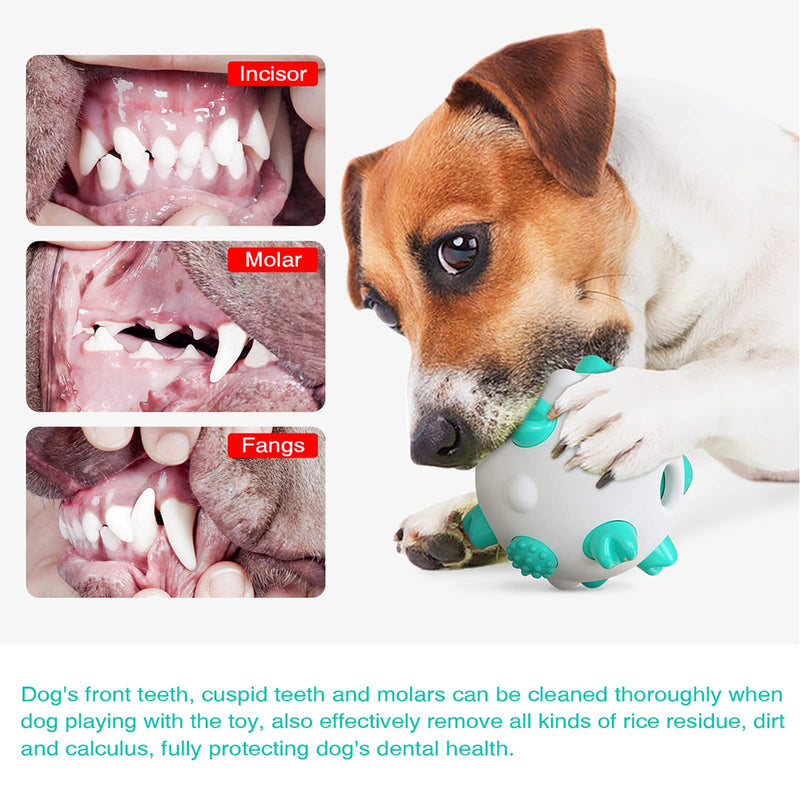 Herding Jolly Ball for Dogs, Brain Stimulating Treat Dispensing Puzzle Toys for Dogs to Keep Them Busy, Squeaky Chew Ball Tooth Cleaning Dog Toys for Puppy Small Medium Large Breed Dog toothbrush ball toy - PawsPlanet Australia