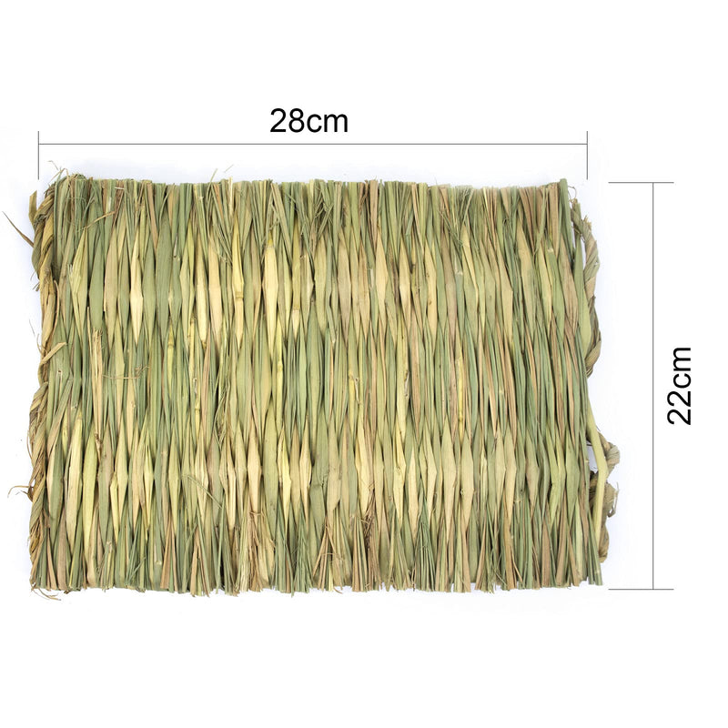 LLGLEU Pack of 4 Hand Woven Rabbit Grass Mat, Natural Small Animal Edible Chew Toy Apple Sticks Grass Sticks Sweet Bamboo for Hamster Chinchilla Parrot Guinea Pig Ferret (4 Pieces 20 x 28) 4 Pieces 20 x 28 - PawsPlanet Australia