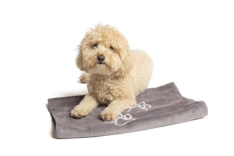 Dog Towel - Pet Drying Towel for Dogs and Cats - Soft, Absorbent, Quick Dry - Paw Print Microfiber Puppy Towel and Cat Towel for Bath, Bathing, Pool, Beach, Rain - Grooming Supplies & Car Accessories - PawsPlanet Australia