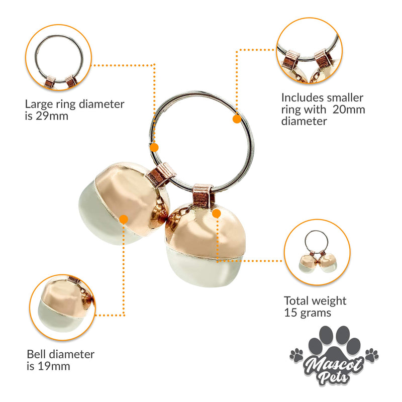 Hound & Yard Extra Loud Pair of Cat & Dog Brass Silver Bells Collar Charm Pet Tracker Acorn Falconry (Medium) Medium - PawsPlanet Australia