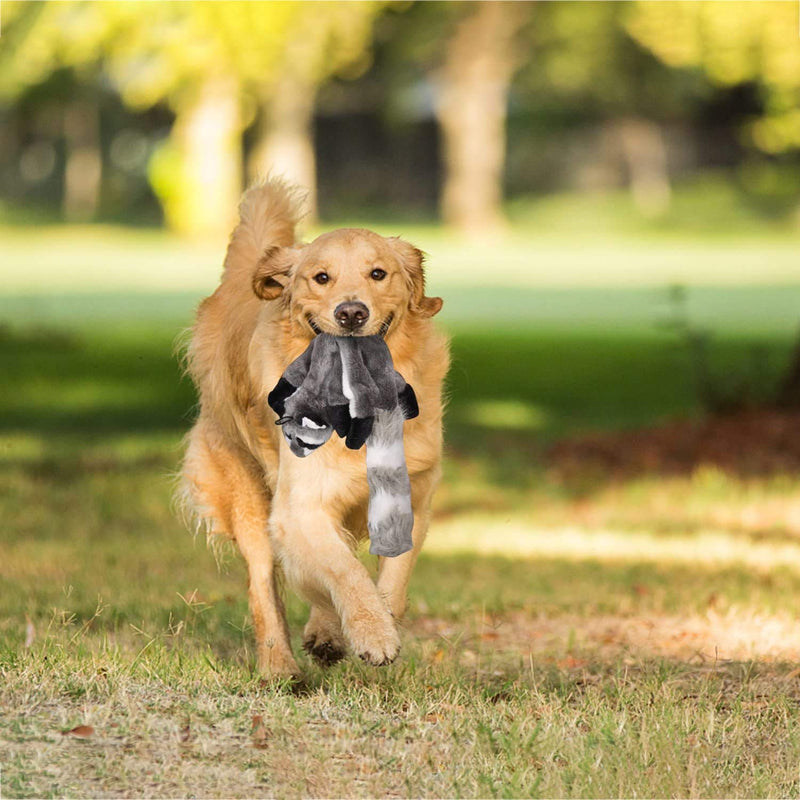 LONGCHAO 2 Pack Squeaky Dog Toys Indestructible for Puppy, Squirrel Raccoon No Stuffing Plush Dog Toys, Interactive Stuffingless Dog Chew Toys with 2 Squeakers Durable Non-Toxic for Small Medium Dogs Raccoon&Squirrel - PawsPlanet Australia