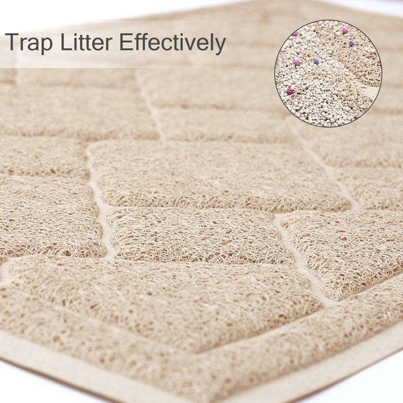 Vivaglory Durable Cat Litter Mats, Large Size (35"×23") and Phthalate Free, Keep Kitty Litter Mess Under Control, Soft on Paws, Easy to Clean Chic Pattern Beige - PawsPlanet Australia