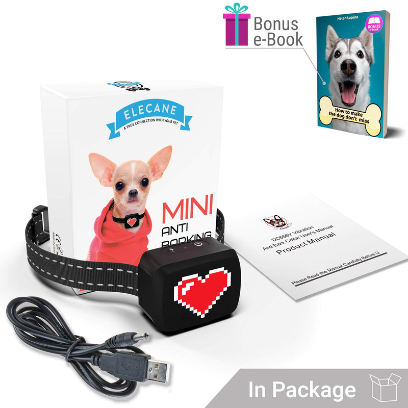 Small Dog Bark Collar Rechargeable - Anti Barking Collar for Small Dogs - Smallest Most Humane Stop Barking Collar - Dog Training No Shock Bark Collar Waterproof - Safe Pet Bark Control Device - PawsPlanet Australia