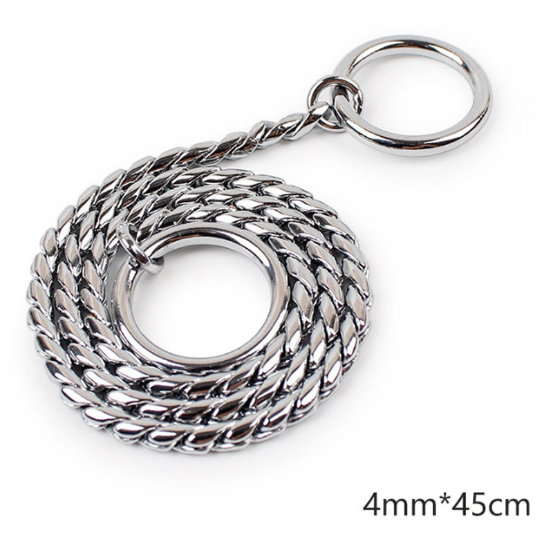 Mega Stainless Steel Snake Collar Dog Training Collars Necklace Pet P Neck Rope For Dog 45CM Size:4mm*45cm/0.2*17.7inches - PawsPlanet Australia