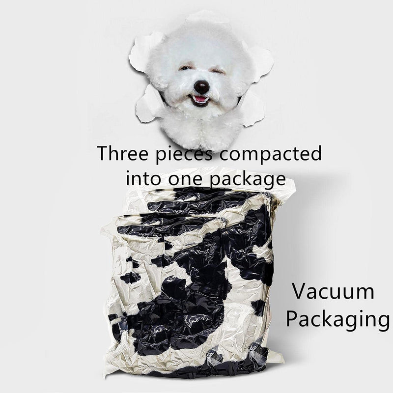 1 Pack 3 Dog Puppy Blanket Small Fluffy Couch Pet Cat Soft Throw Pet Washable Comfort Blankets Flannel Black White Cow Print Black/White-round Small (23"x13") - PawsPlanet Australia