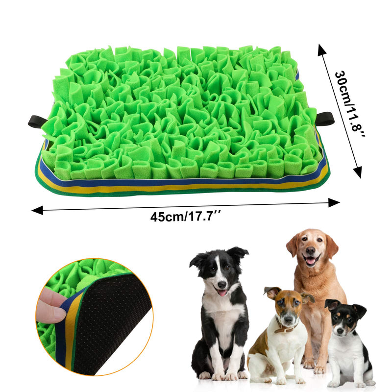 FOUNDOVE Snuffle Feeding Mat for Dog Pet Puzzle Toys Encourages Natural Foraging Skills Fun to Use Design Durable and Machine Washable Perfect for Any Breed (Green) Green - PawsPlanet Australia