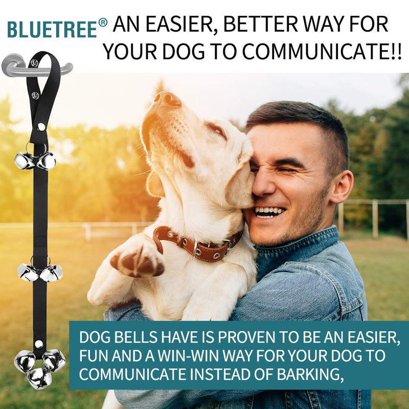 BLUETREE Dog Doorbells Premium Quality Training Potty Great Dog Bells Adjustable Door Bell Dog Bells for Potty Training Your Puppy The Easy Way - 7 Extra Large Loud 1.4 DoorBells Black2 - PawsPlanet Australia