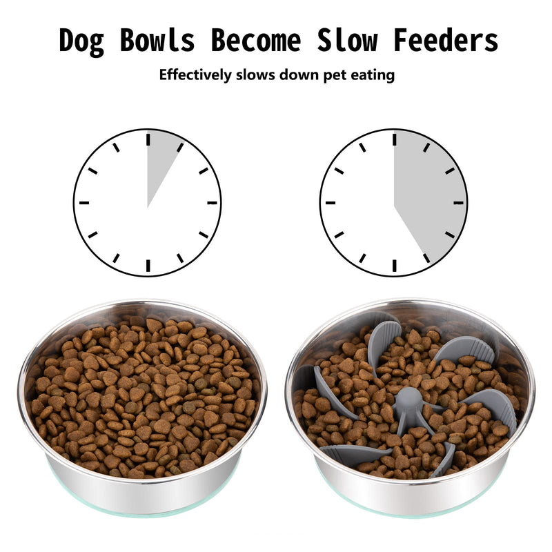 Keegud Slow Feeder Dog Bowls Insert [38 Octopus Suction Cups] Super Firm Slow Eating Dog Bowl [Cuttable] for Large Breed and Medium Size Dog Compatible with Regular and Elevated Dog Bowls - PawsPlanet Australia