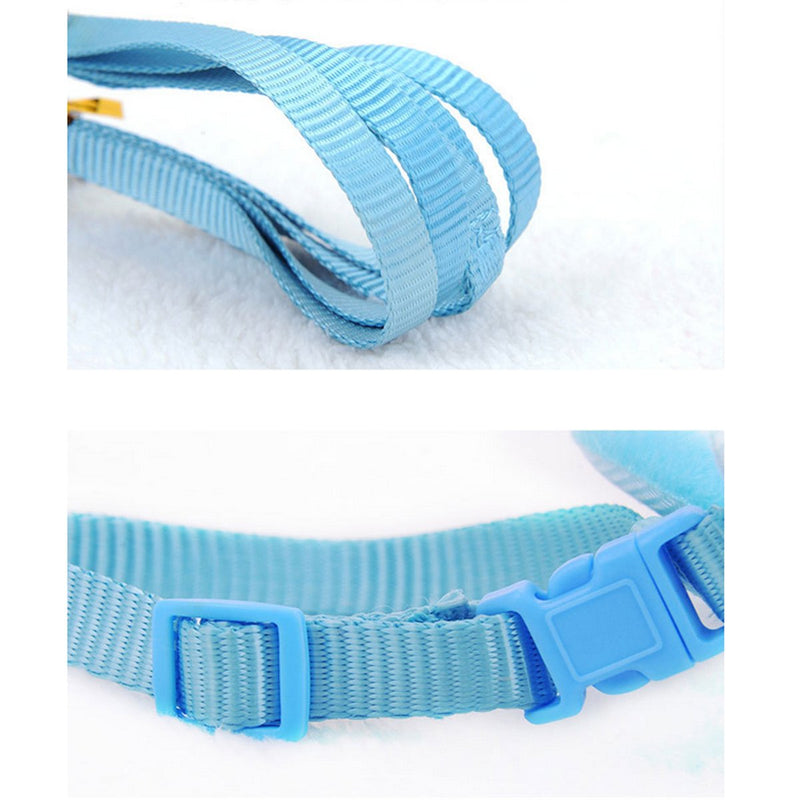 [Australia] - Budd Pet Dog Leash Adjustable Harness Puppy Leads and Collars Set for Small Doggie Kitten Vest Strap S Blue 