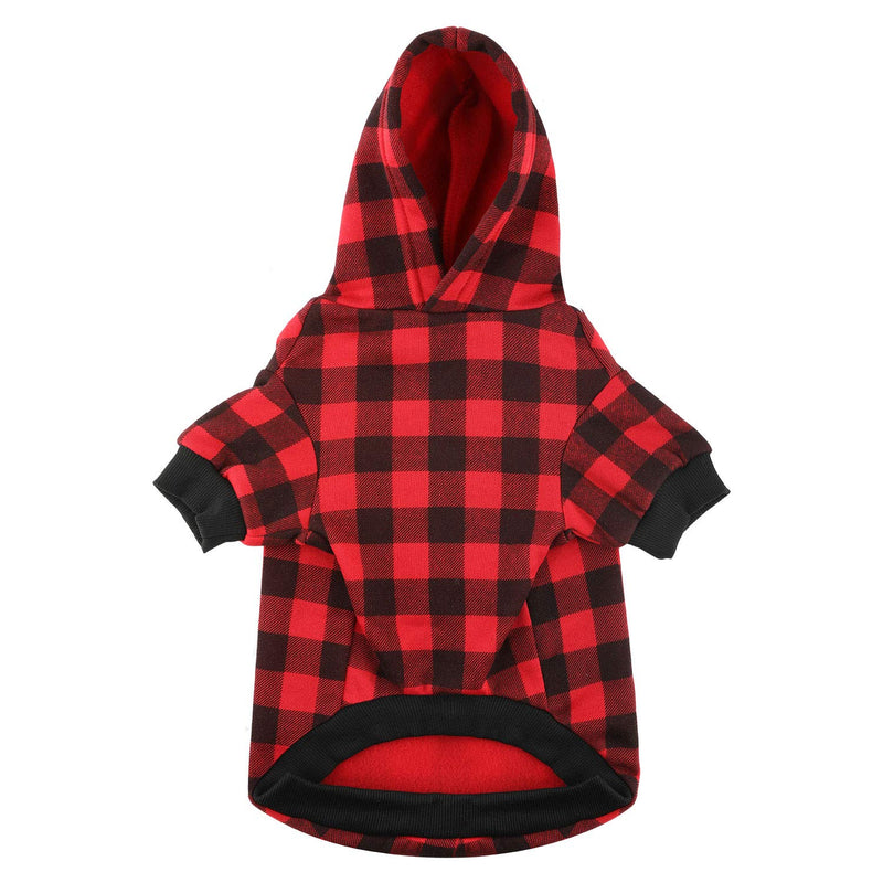 Blaoicni Plaid Dog Hoodie Sweatshirt Sweater for Medium Dogs Cat Puppy Clothes Coat Warm and Soft XS - PawsPlanet Australia