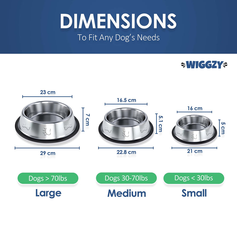 Wiggzy Dog Bowls, Stainless Steel Dog Bowl, Pet Bowl, Slow Feeding Dog Bowl, Dog Food Bowl, Dog Bowls Medium, Large Dog Bowls, Dog Bowls for Small Dogs, Puppy Bowls, Non Slip Dog Bowls (Medium) - PawsPlanet Australia
