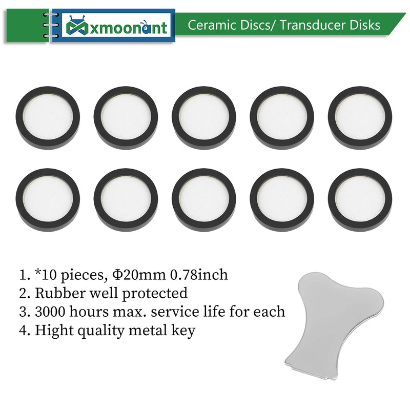 Mxmoonant 10Pcs Transducer Discs 20mm/0.78inch Ultrasonic Mist Maker and Electric Fireplace Accessories, Rubber Protected - PawsPlanet Australia