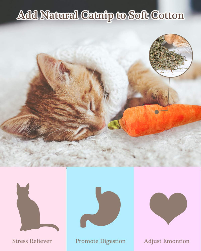 [Australia] - Woiworco 6 Pieces Catnip Toys for Indoor Cats, Kitten Toys for Cat Toys Supplies(Banana, Chili, Carrot, Corn, Cucumber, Peas) 