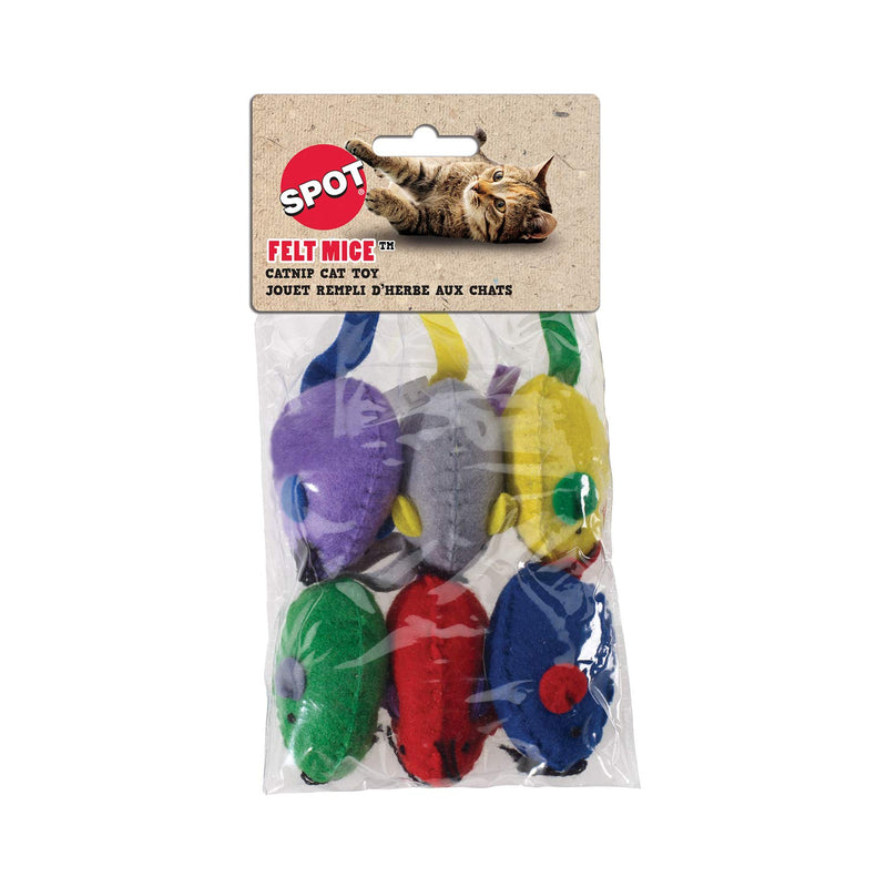 [Australia] - Ethical Felt Mice with Catnip Cat Toy, 6-Pack 