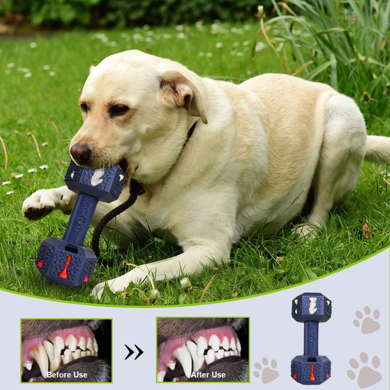 M.C.works Dog Chew Toys for Aggressive Chewers Indestructible Dog Toys Non-Toxic Tough Natural Rubber Dumbbell Toy for Medium Large Dogs. - PawsPlanet Australia