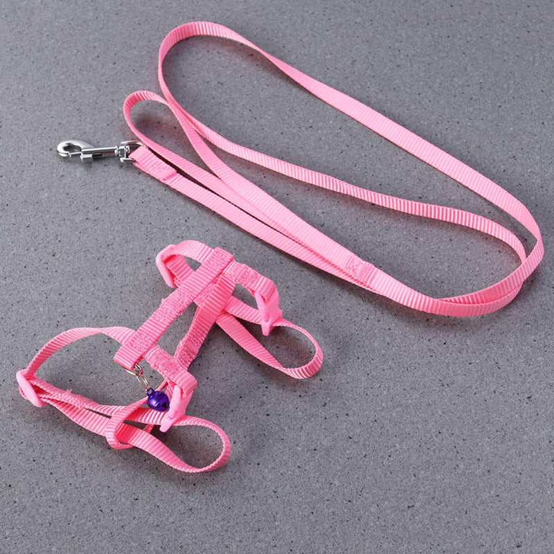 UEETEK Adjustable Pet Rabbit Harness,Small Animal Harness Leash Lead with Small Bell for Pets Walking Running (Pink) - PawsPlanet Australia