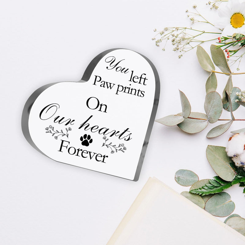 Pet Memorial Gift - Heart Acrylic Decor Sign Sympathy for Pet Loss Remembrance Gifts Cat Dog Memorial Bereavement Condolence Gifts Loss of Pet Keepsake - PawsPlanet Australia