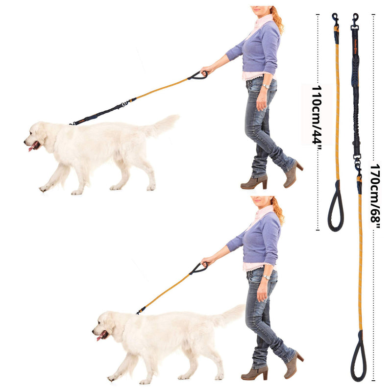 Pawzitive Petz Strong Rope Dog Lead - 3 in 1 Leash - With Bungee Lead Attachment-Dog Car Safety Seat Belt-Traffic Handle For Total Control-Best for all Large/Medium/Small/Puppy dogs - PawsPlanet Australia