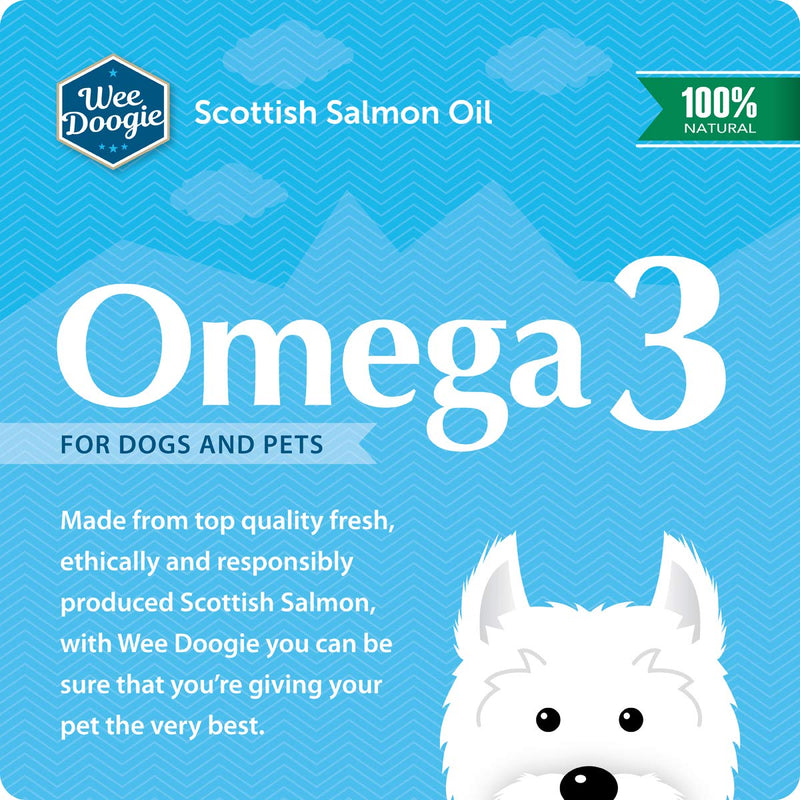 Wee Doogie PUREST SCOTTISH SALMON OIL for Dogs, Cats, Horses, Pets 1lt 1000ml | 100% Pure Natural Food Grade Supplement | Omega 3, 6, 9 for Skin, Coat, Itchy Dog, Hip Joint, Heart, Brain Health | UK 1 l (Pack of 1) - PawsPlanet Australia