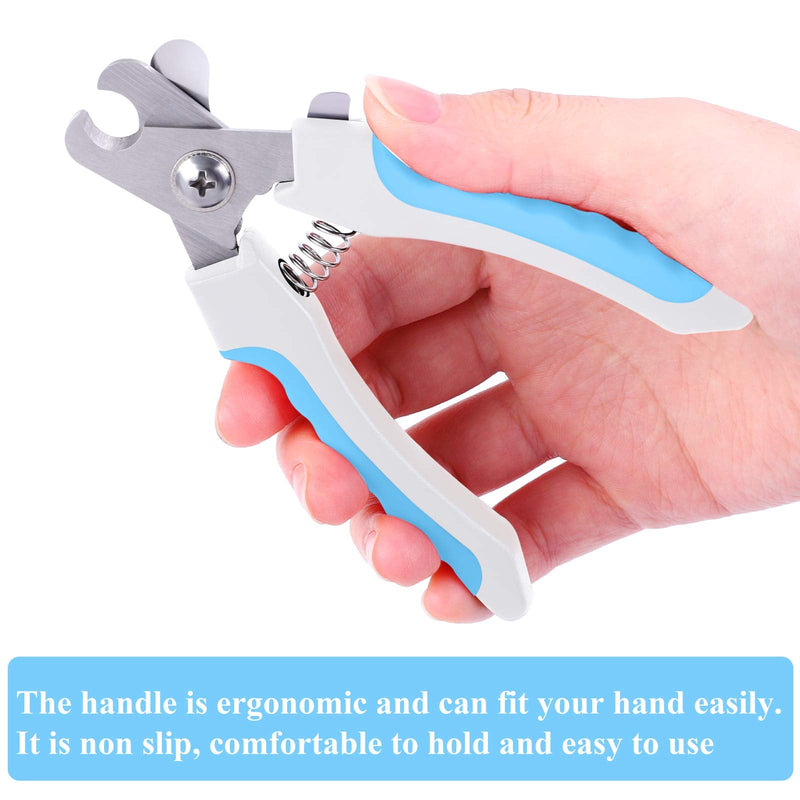 URATOT Pet Nail Clipper Set Professional Pet Nail Trimmer with Safety Guard to Avoid Over-cutting Include Nail Clipper and Nail File for Medium and Large Pets Dogs Cats, Blue S - PawsPlanet Australia