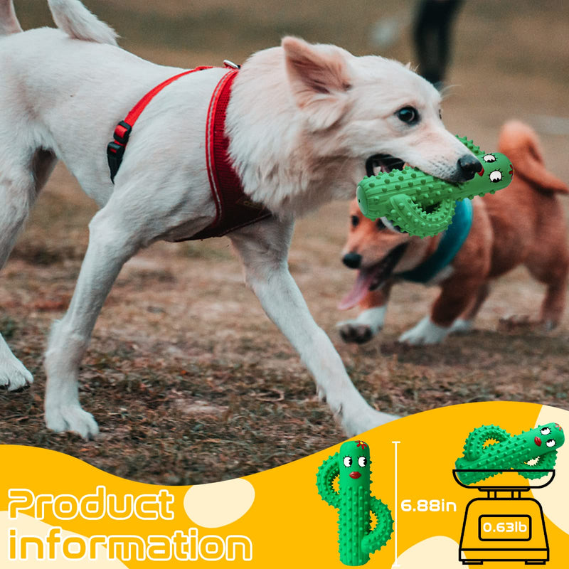 Rmolitty Dog Toys, Indestructible Tough Squeaky Dog Chew Toys, Puppy Teething Toys for Small Medium Dogs (cactus) cactus - PawsPlanet Australia