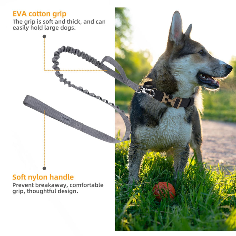 EXCELLENT ELITE SPANKER Tactical Bungee Dog Leash Military Leash Dogs Elastic Brown Black Dog Leash Walk Training Leash (Grey) Grey - PawsPlanet Australia