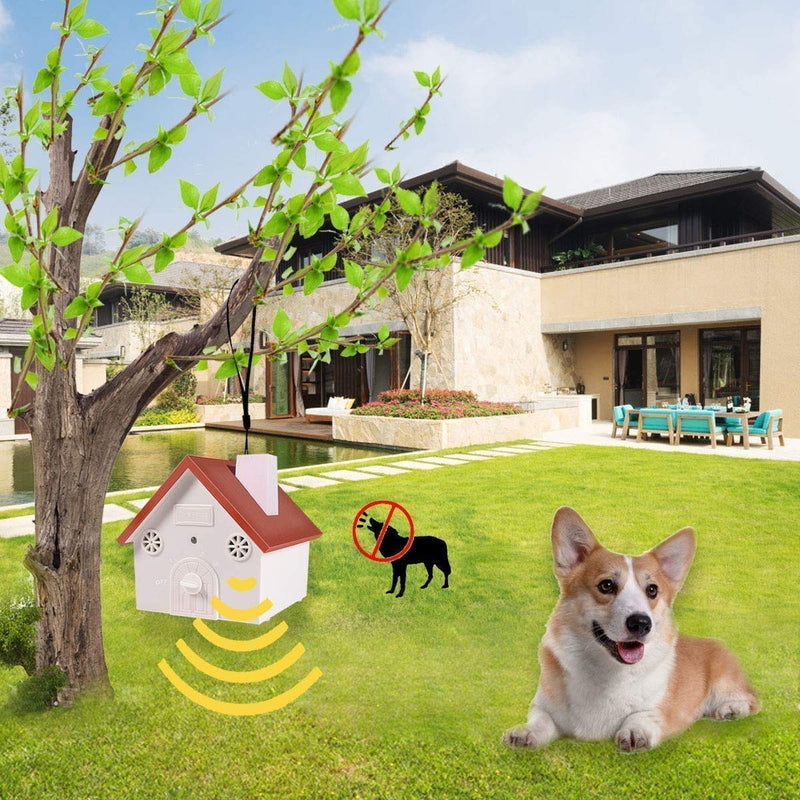 Bark Control Devices, Outdoor Ultrasonic Bark Deterrent for Dogs Birdhouse Bark Stopper with 3 Adjustable Ultrasonic Levels Anti-Barking Device Pet Trainer with 50 Ft Range Safe for Dogs & Human - PawsPlanet Australia