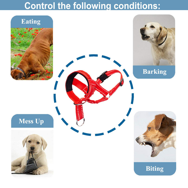 ILEPARK Dog Head Collars for Training, Colorful Head Harness for Dogs to Stop Pulling, Adjustable and Easily Control Head Halter (M,Red) M Red - PawsPlanet Australia