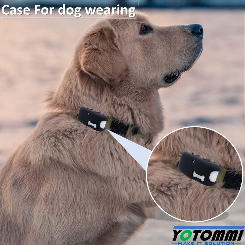 2 Packs Silicone Tractive GPS Pet Tracker Holder Waterproof Rubber Accessory Cover Item Finder Secure Sturdy Lightweight Case with Strap for Dog Cat Collar (Black, Gray) - PawsPlanet Australia