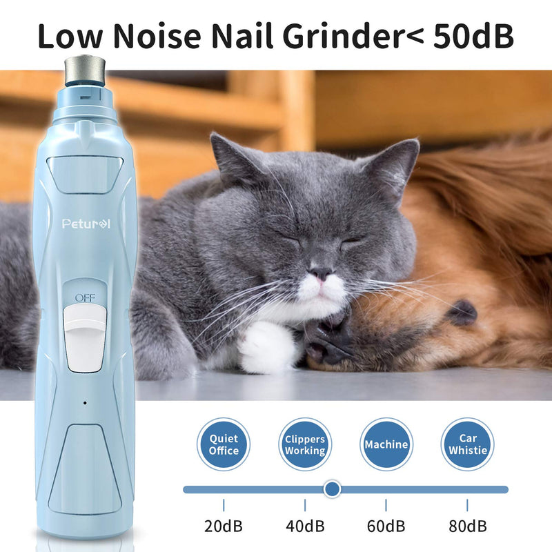 Petural Dog Nail Grinder, Upgraded Quiet Dog Nail Trimmer, 2-Speed Electric Pet Nail Grinder with Premium Dog Clipper for Medium Small Dogs Cats Grooming Trimming - PawsPlanet Australia