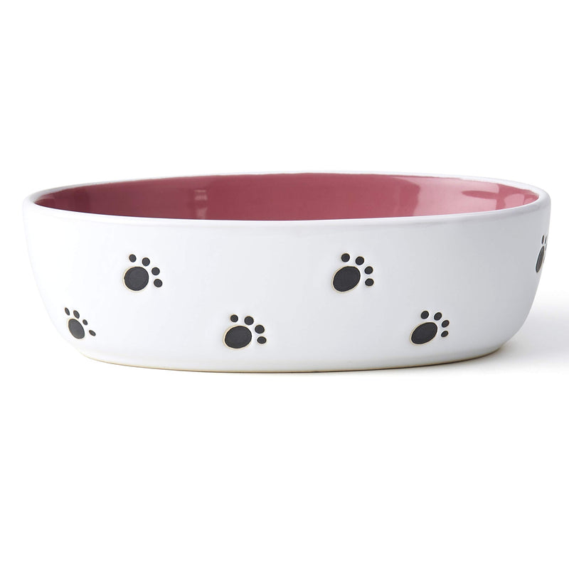 [Australia] - Pet Rageous Silly Kitty, Oval Bowl, White/Pink, 2 cups 