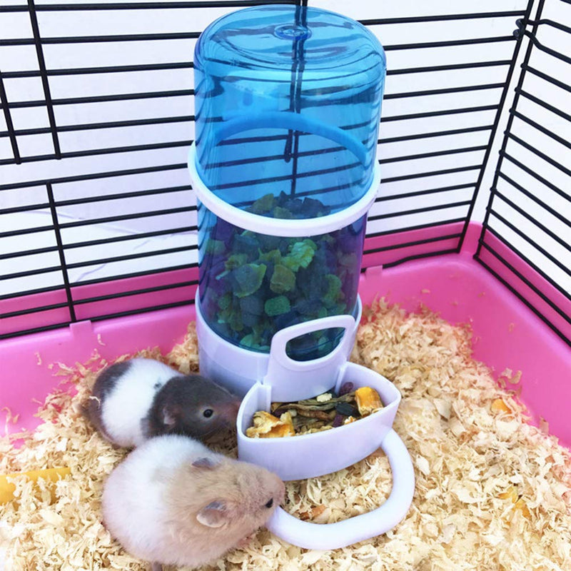 Balacoo 2Pcs Plastic Hamster Automatic Feeder, Self- dispensing Small Pet Food Feeder Hamster Water Bottle, Silent Drinking Bowl for Rabbit Hedgehog Small Pet Birds - PawsPlanet Australia