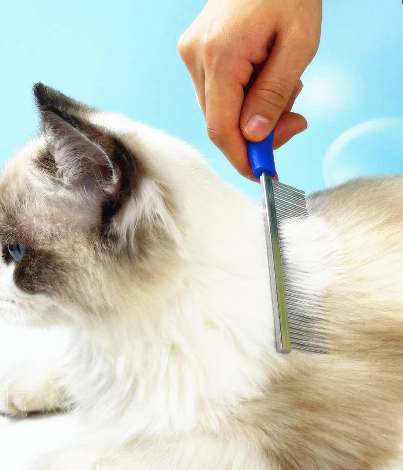 Flea comb for cats and dogs, pack of 2 dog combs, cat combs, steel dog combs, metal dog combs, lice comb, dust comb for dogs, cats, effective against fleas and lice, professional flea comb for dogs and cats - PawsPlanet Australia