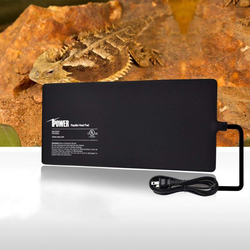 iPower Reptile Heat Pad 4W/8W/16W/24W Under Tank Terrarium Warmer Heating Mat and Digital Thermostat Controller for Turtles Lizards Frogs and Other Small Animals, Multi Sizes 8" x 18" - PawsPlanet Australia